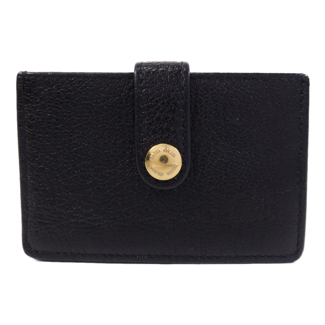 Miu Miu Card Case Black Pink Calfskin Leather GHW Italy: Miu Miu Card Case Black Pink Calfskin Leather GHW Italy Elevate your accessory collection with this Miu Miu card case, crafted from high-quality calfskin leather in a sleek black finish with charming