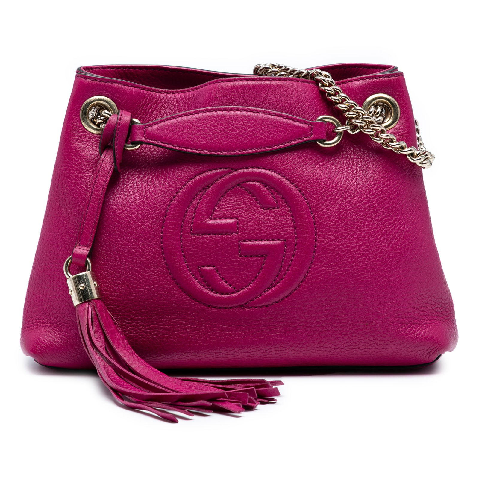 Gucci Small Leather Soho Chain Tote Pink Leather Bag: Gucci Small Leather Soho Chain Tote Pink Leather Bag This Gucci Small Leather Soho Chain Tote is a stylish and practical accessory crafted from high-quality leather. It features a chic design with cha