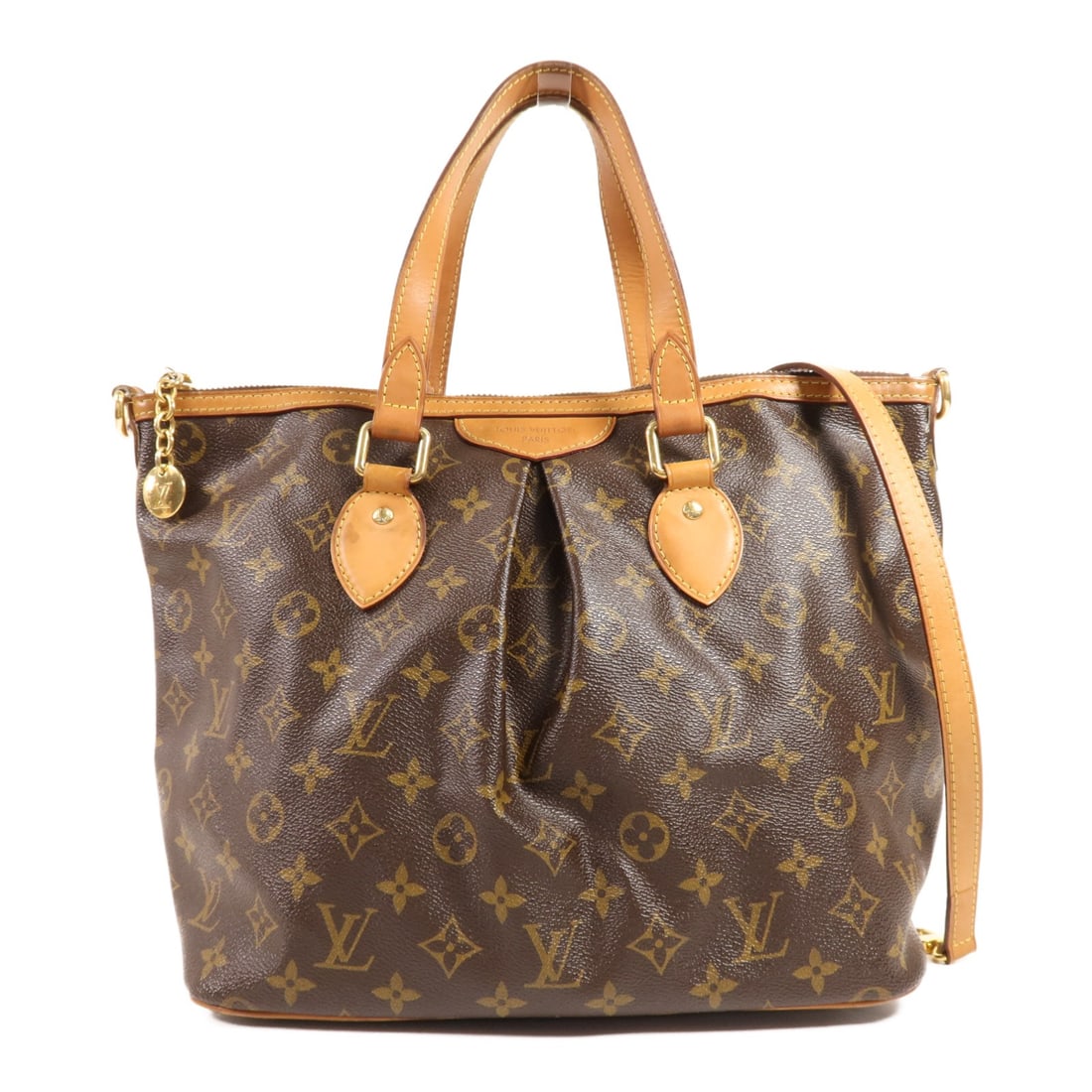 LOUIS VUITTON Palermo PM Monogram 2 Way Shoulder Bag M40145 Brown: LOUIS VUITTON Palermo PM Monogram 2 Way Shoulder Bag M40145 Brown This elegant Louis Vuitton Palermo PM 2 Way Shoulder Bag combines style and functionality. Crafted from durable PVC coated canvas, it