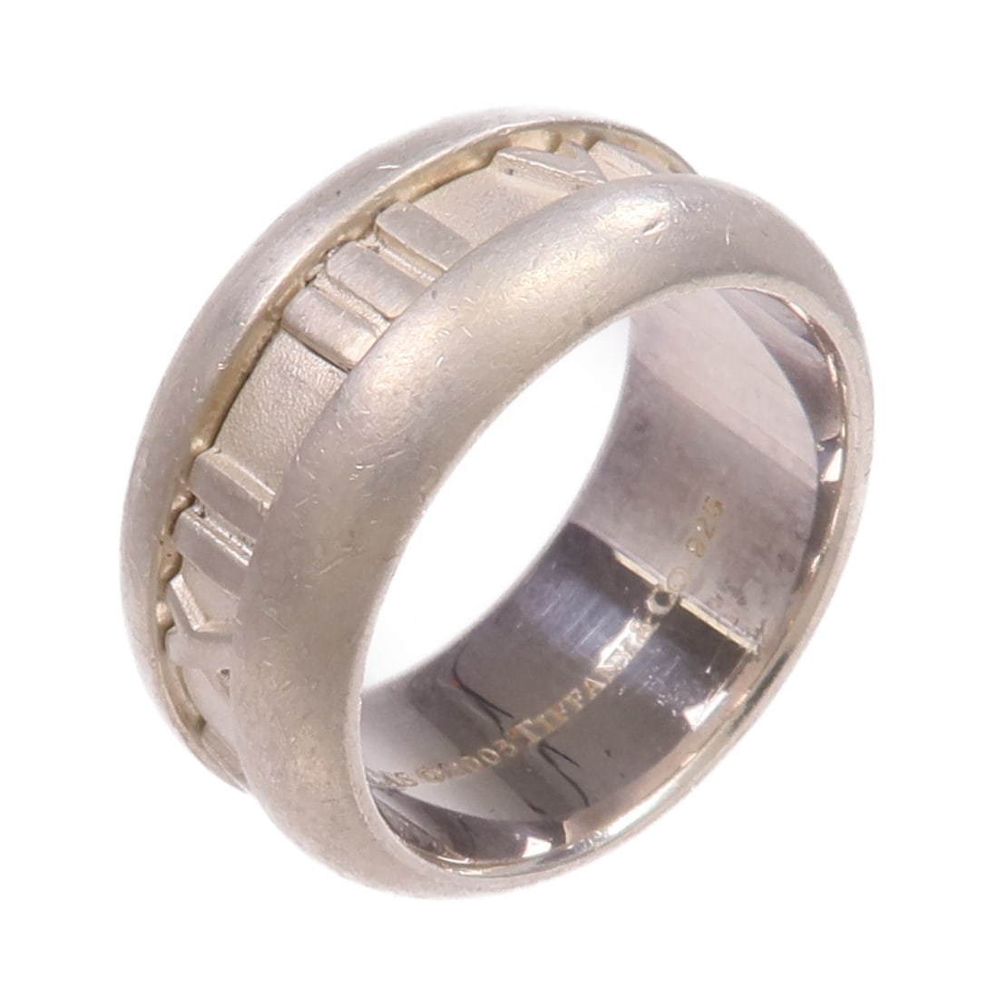 Sterling Silver Tiffany & Co US Size 5.75 Band Ring: Sterling Silver Tiffany & Co US Size 5.75 Band Ring This Tiffany & Co. ring is crafted from 925 sterling silver and features a classic, unadorned design. Sized at US 5.75, it showcases the timeless el