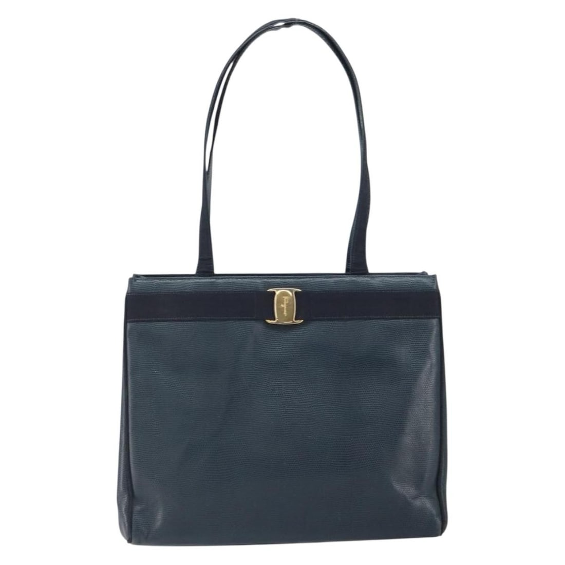 Blue Leather Vala Tote Bag by Salvatore Ferragamo Italy: Blue Leather Vala Tote Bag by Salvatore Ferragamo Italy This Salvatore Ferragamo Vala tote is crafted from blue leather and designed for women. Made in Italy, it features spacious interior compartment