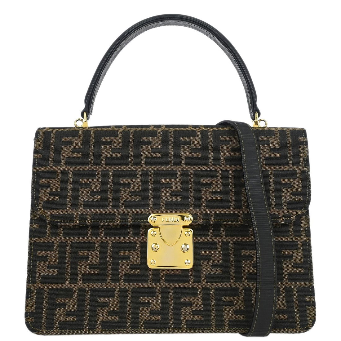 Fendi Zucca Canvas Brown Briefcase and Top Handle Bag (1 of 10)