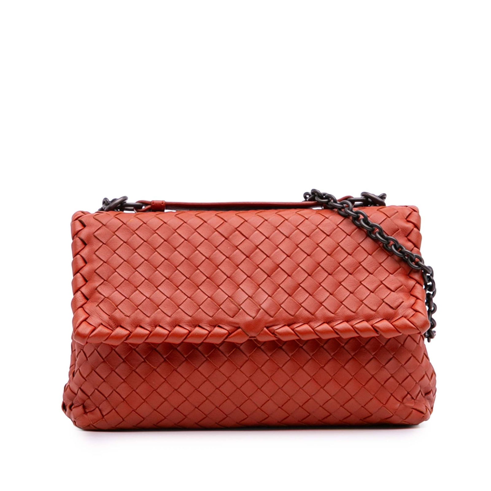 Bottega Veneta Small Nappa Intrecciato Red Shoulder Bag: Bottega Veneta Small Nappa Intrecciato Red Shoulder Bag Introducing the Bottega Veneta Small Nappa Intrecciato Olimpia Shoulder Bag, a stunning piece crafted in Italy. This elegant bag features a wove
