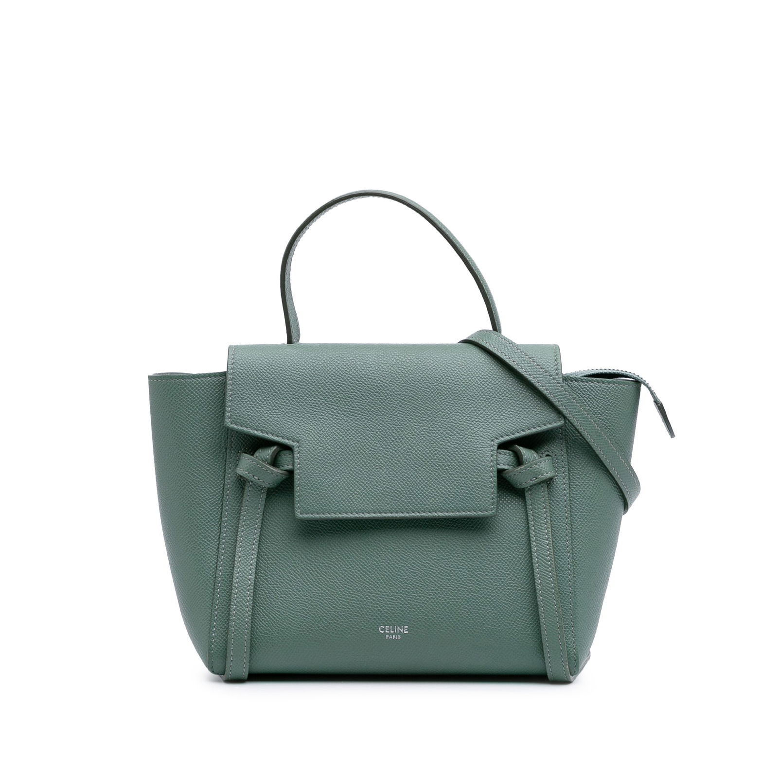 Celine Nano Grained Calfskin Belt Bag Green Leather Italy (1 of 11)