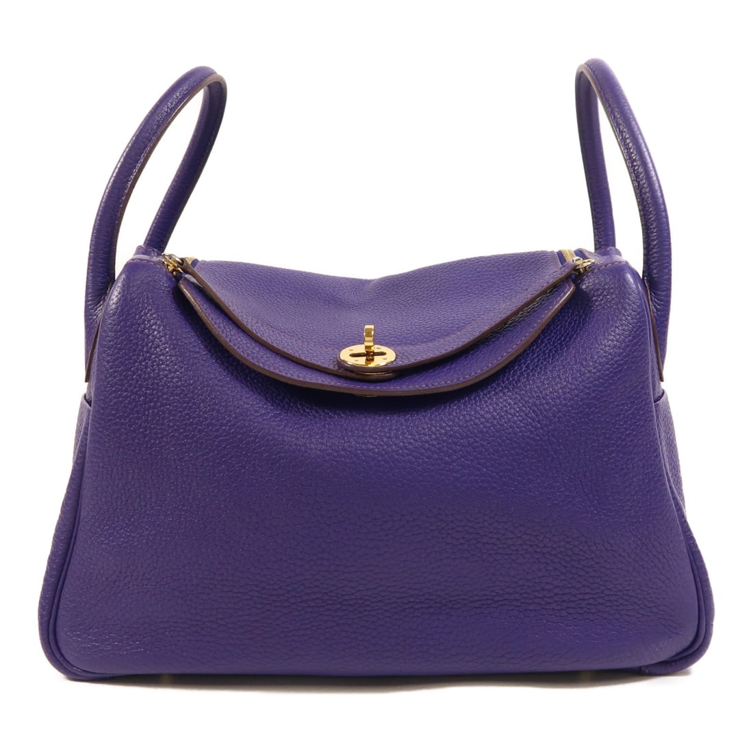 Hermes Lindy 30 Purple Togo Leather Shoulder Bag with Gold Hardware (1 of 18)