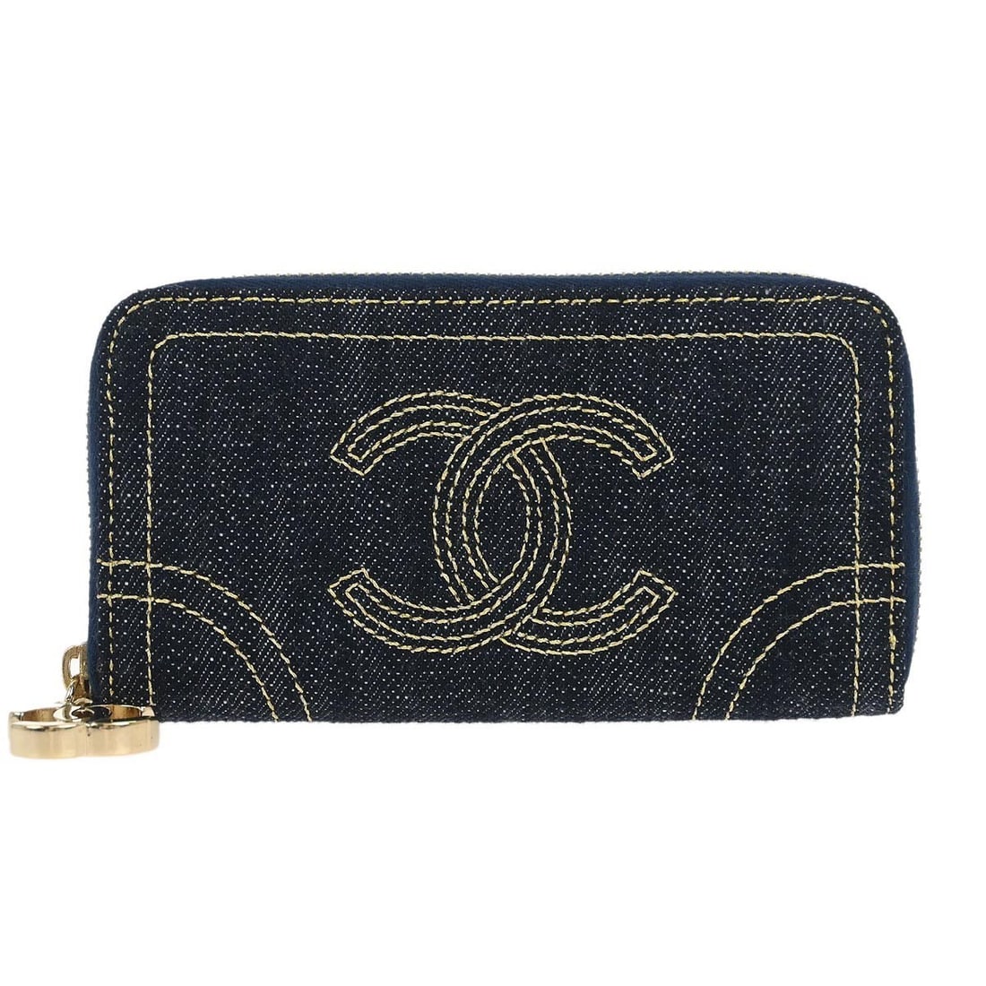 Navy Denim Wristlet Coin Wallet by Chanel: Navy Denim Wristlet Coin Wallet by Chanel This Chanel coin purse wallet features a sparkling navy denim exterior and a wristlet style, offering both elegance and practicality. Crafted in Italy, it is