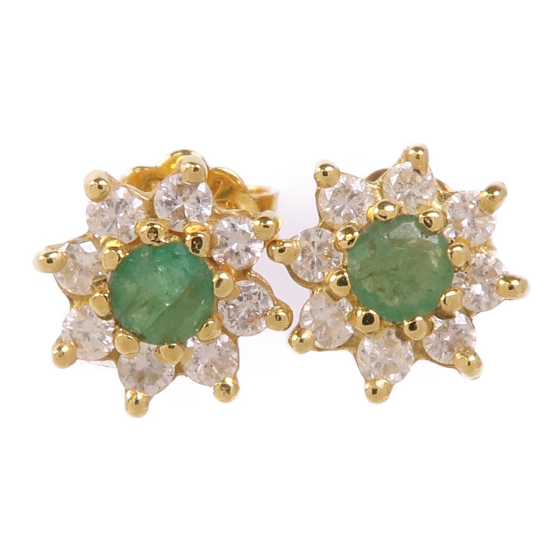 Elegant Emerald Diamond Earrings in 18K Yellow Gold by JEWELRY (1 of 7)