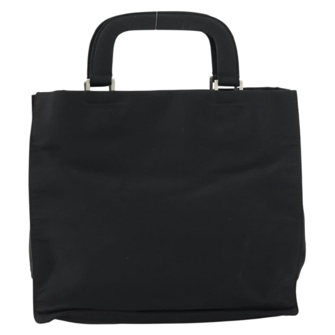 Prada Black Nylon Vintage Handbag 25cm by 23cm by 4cm: Prada Black Nylon Vintage Handbag 25cm by 23cm by 4cm This vintage Prada handbag is crafted in black nylon, designed for women. It features a compact shape suitable for everyday use. The bag shows sig