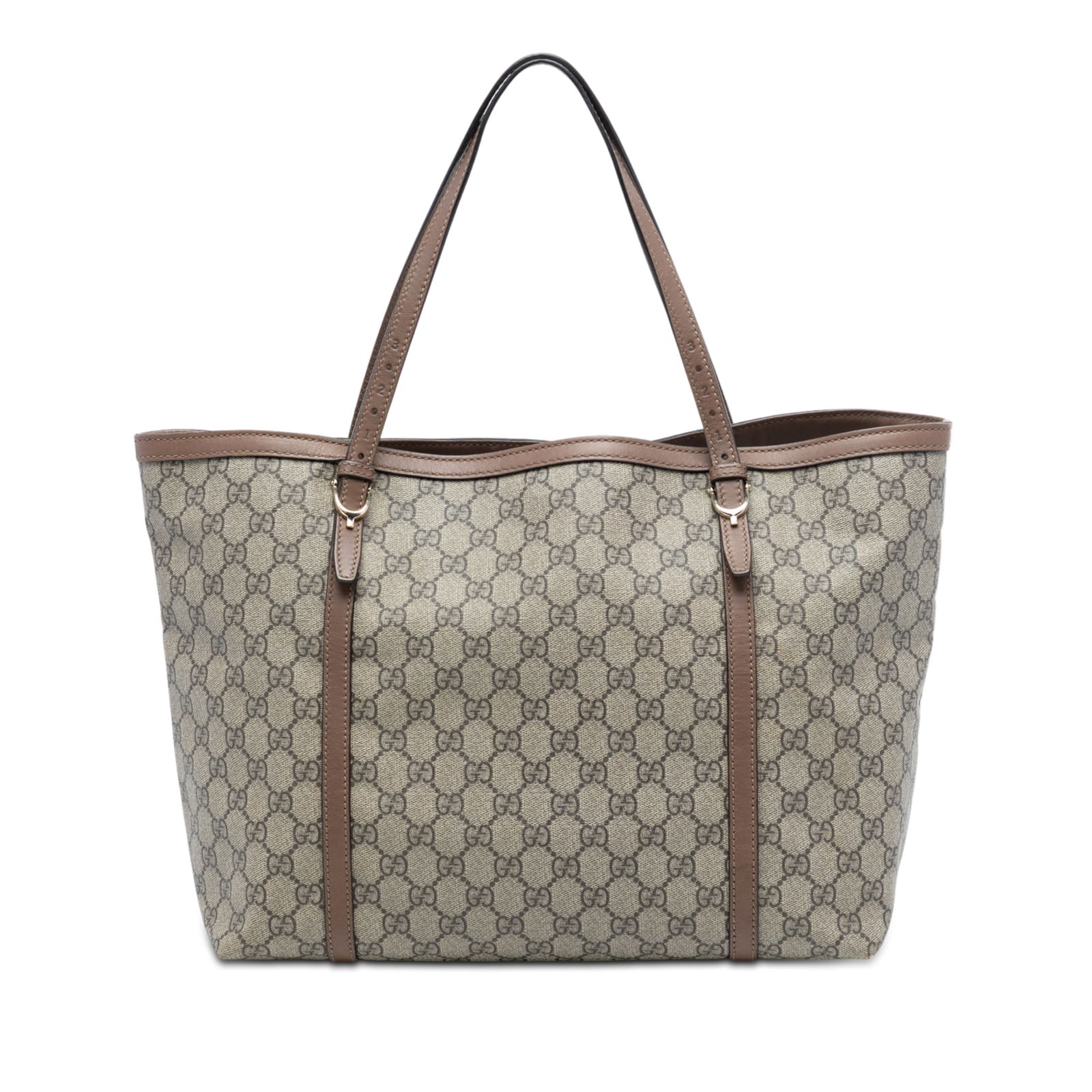 Brown GG Supreme Canvas Nice Tote Bag with Leather Trim by Gucci (1 of 7)