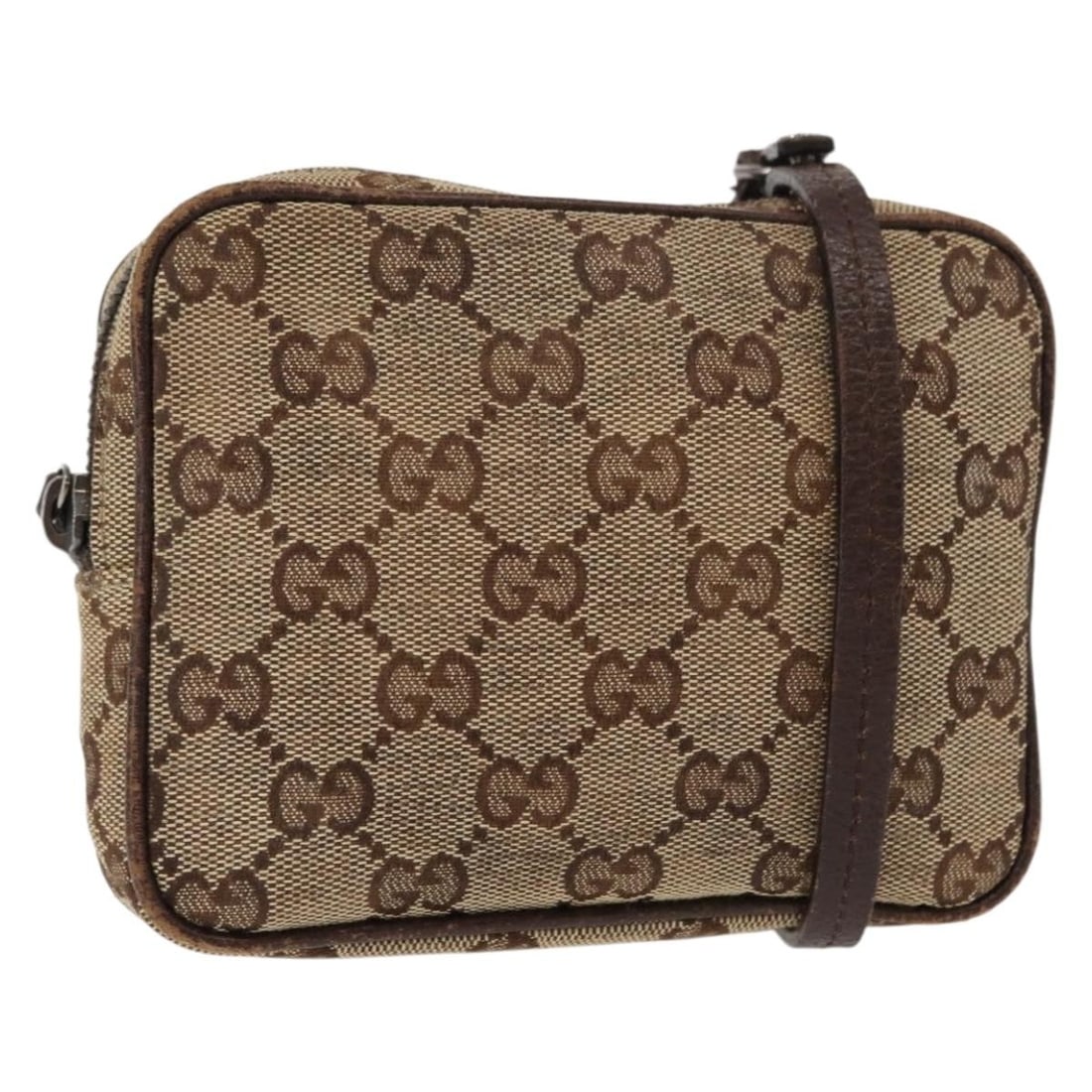 GUCCI GG Canvas Shoulder Bag Beige Silver 120975 Authentic Italy: GUCCI GG Canvas Shoulder Bag Beige Silver 120975 Authentic Italy This authentic GUCCI GG Canvas Shoulder Bag features a stylish beige and silver exterior, crafted from durable GG canvas. Designed for