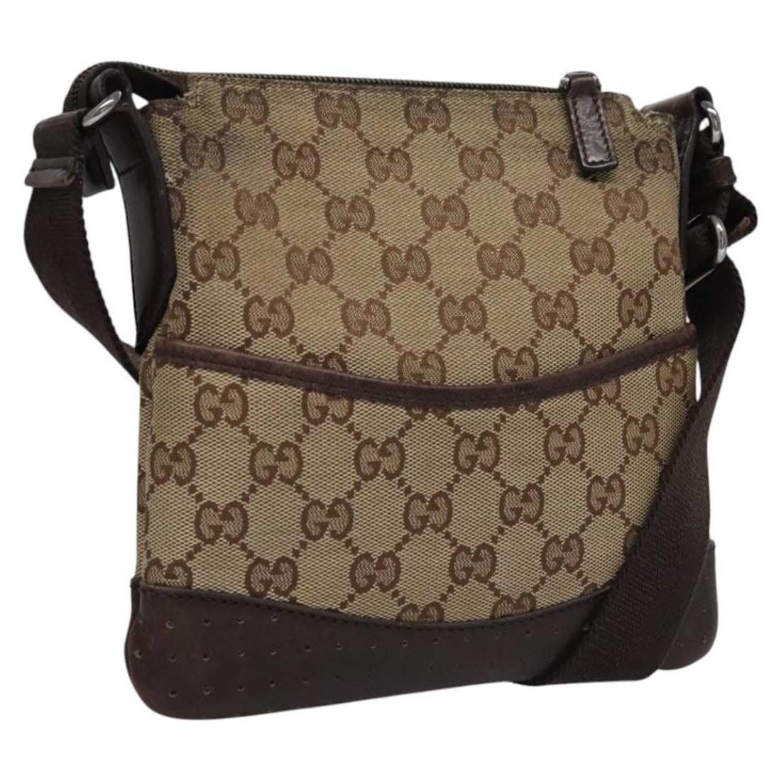 GUCCI GG Canvas Shoulder Bag Beige Brown Gold 147671 Authentic: GUCCI GG Canvas Shoulder Bag Beige Brown Gold 147671 Authentic This authentic GUCCI GG Canvas Shoulder Bag is a stylish accessory that combines functionality with luxury. Crafted in Italy, it features