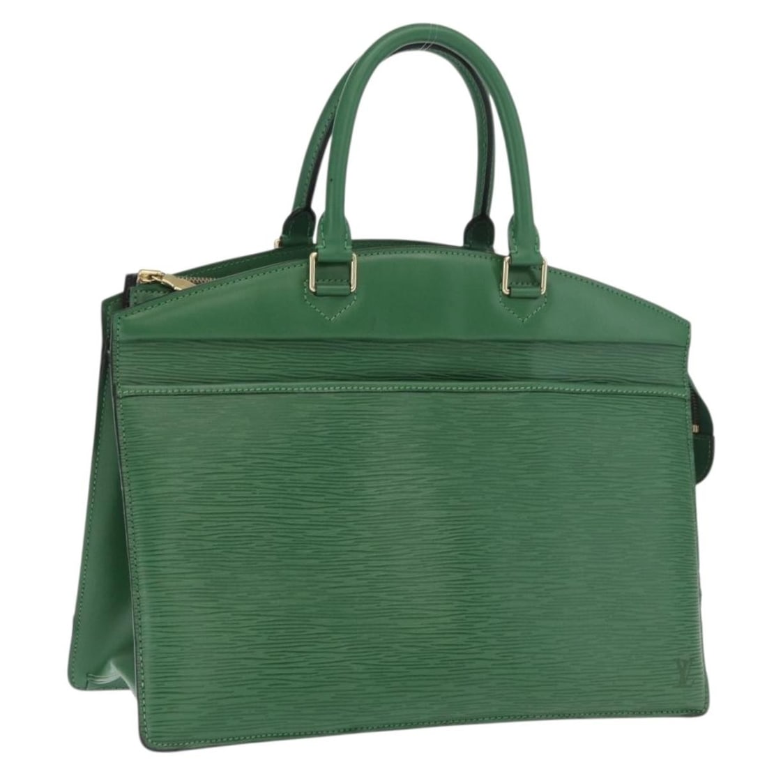 Green Epi Leather Louis Vuitton Riviera Handbag M48184 Made in France: Green Epi Leather Louis Vuitton Riviera Handbag M48184 Made in France This Louis Vuitton Epi Riviera handbag in green features durable Epi leather construction. It offers a spacious interior with mult