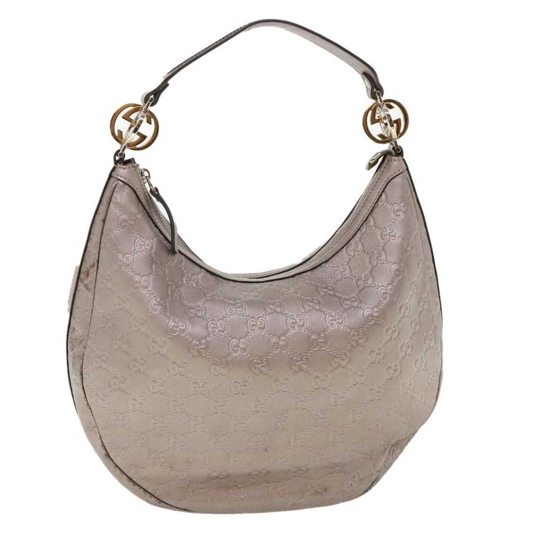 Purple Leather Gucci Guccissima Hobo Bag 29cm by 30cm by 11cm: Purple Leather Gucci Guccissima Hobo Bag 29cm by 30cm by 11cm This Gucci Hobo bag is crafted from purple Guccissima leather, designed for women. It features a shoulder strap and metal fittings, with a