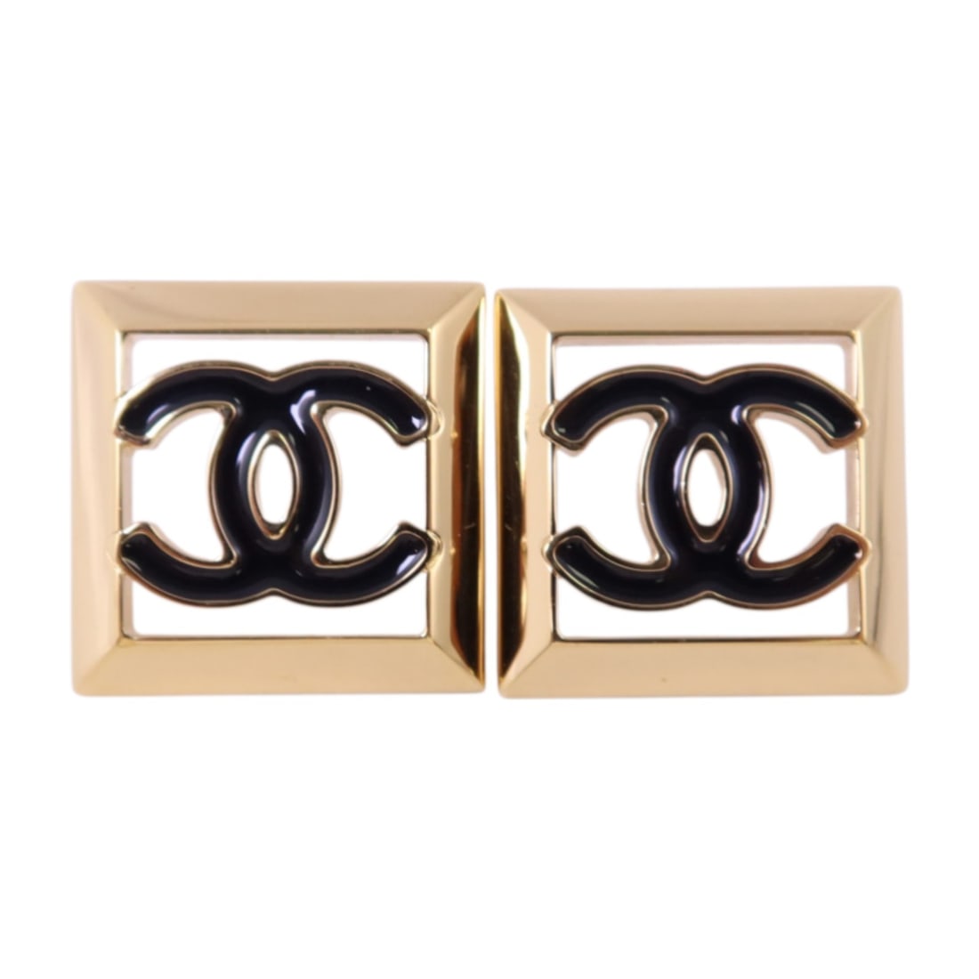 Chanel B24A Black and Gold Tone CC Pierced Earrings: Chanel B24A Black and Gold Tone CC Pierced Earrings These CHANEL CC earrings feature a black and gold tone color scheme and are designed for pierced ears. Made in France, they showcase the iconic CC l