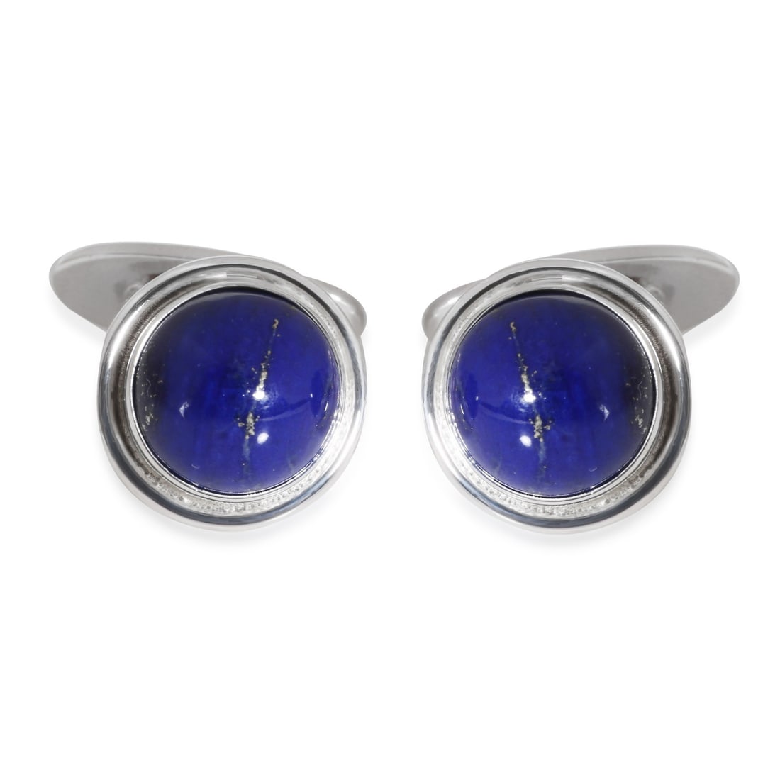 Georg Jensen Vintage Sterling Silver Cufflinks with Lapis Lazuli: Georg Jensen Vintage Sterling Silver Cufflinks with Lapis Lazuli This exquisite pair of vintage cufflinks features stunning Lapis Lazuli stones set in high-quality sterling silver, showcasing a refine