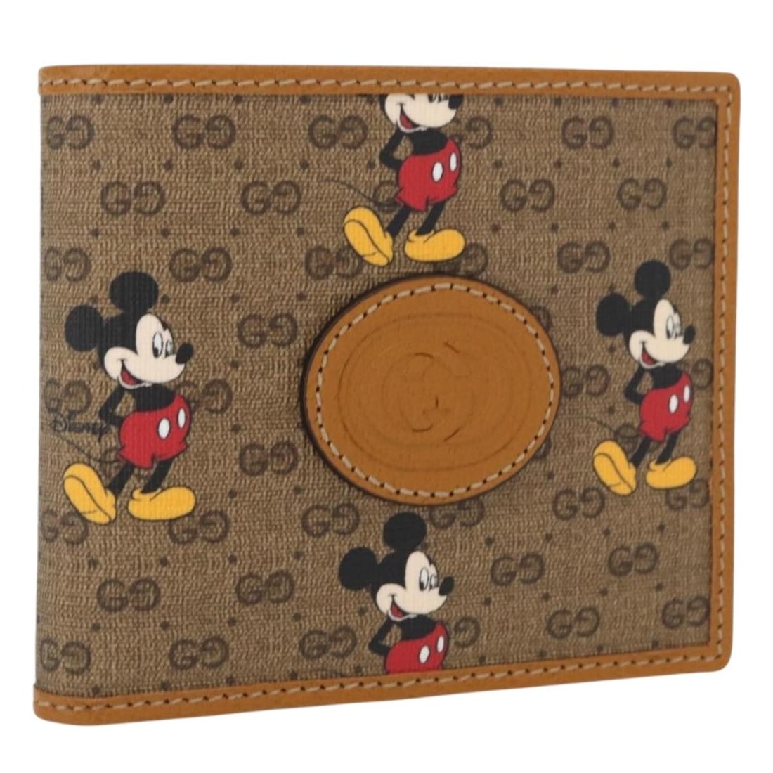 GUCCI Micro GG Supreme Disney Compact Bifold Wallet Beige PVC Auth 602547: GUCCI Micro GG Supreme Disney Compact Bifold Wallet Beige PVC Auth 602547 This GUCCI Micro GG Supreme Disney Compact Wallet combines luxury with practicality. Crafted in Italy from high-quality PVC le