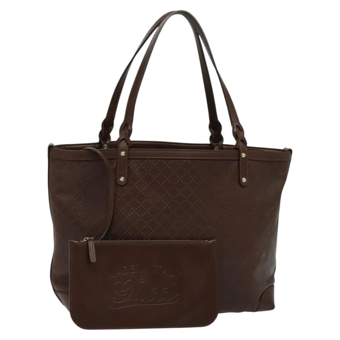 GUCCI Diamante Tote Bag PVC Gold Brown 247209 Authentic Italy: GUCCI Diamante Tote Bag PVC Gold Brown 247209 Authentic Italy This authentic GUCCI Diamante Tote Bag is a stylish accessory crafted from durable PVC leather, featuring a luxurious gold and brown color