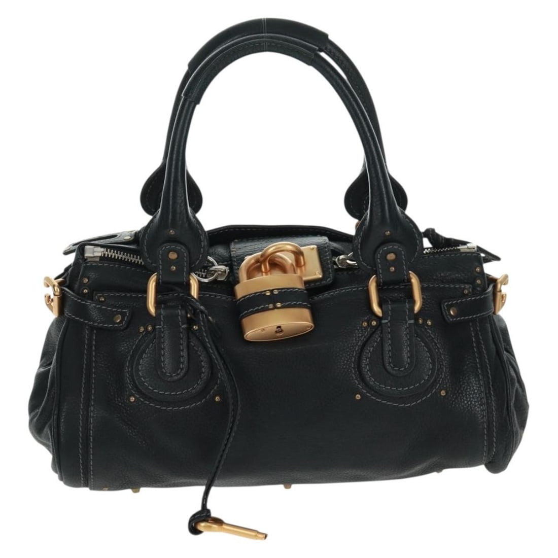 Chloe Paddington Black Leather Handbag with Gold and Silver Accents - 13