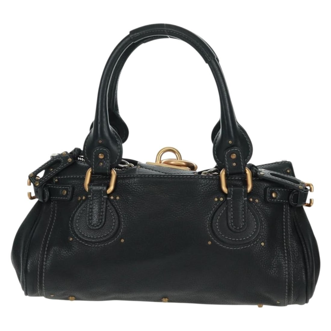 Chloe Paddington Black Leather Handbag with Gold and Silver Accents - 2