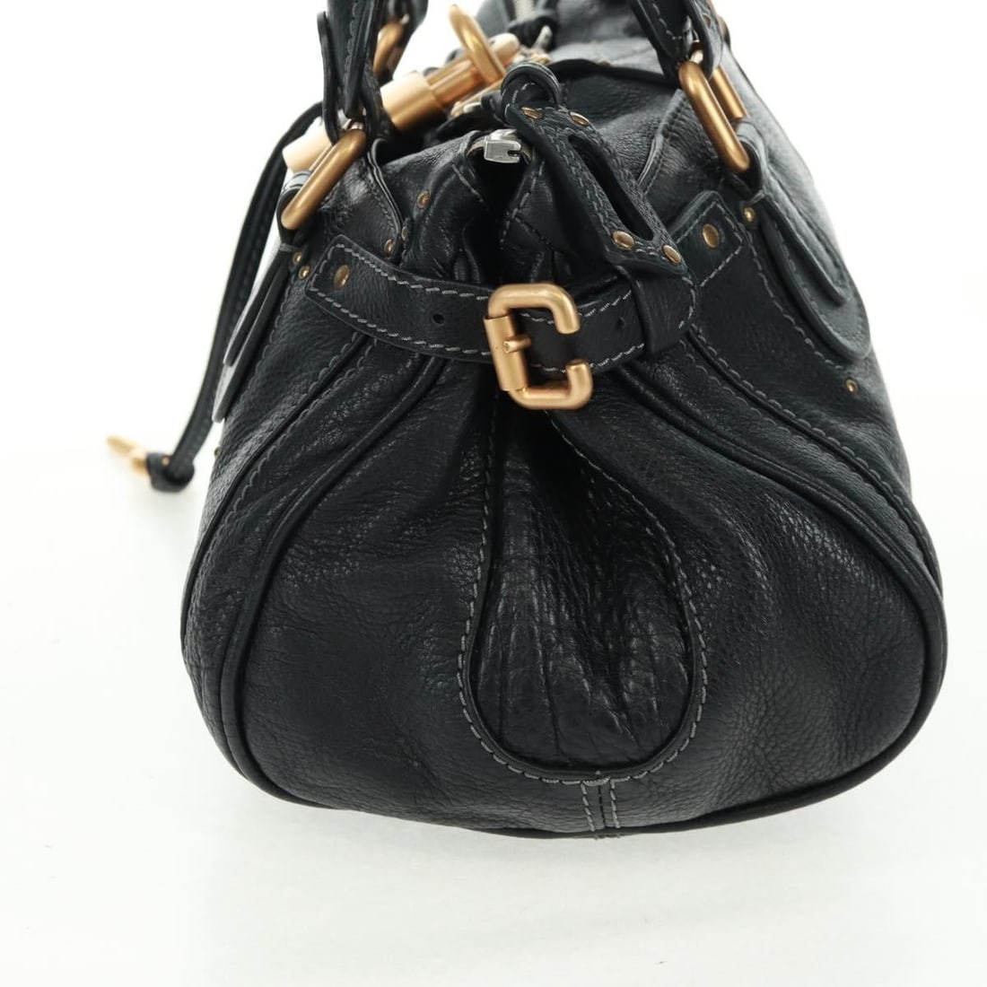 Chloe Paddington Black Leather Handbag with Gold and Silver Accents - 3