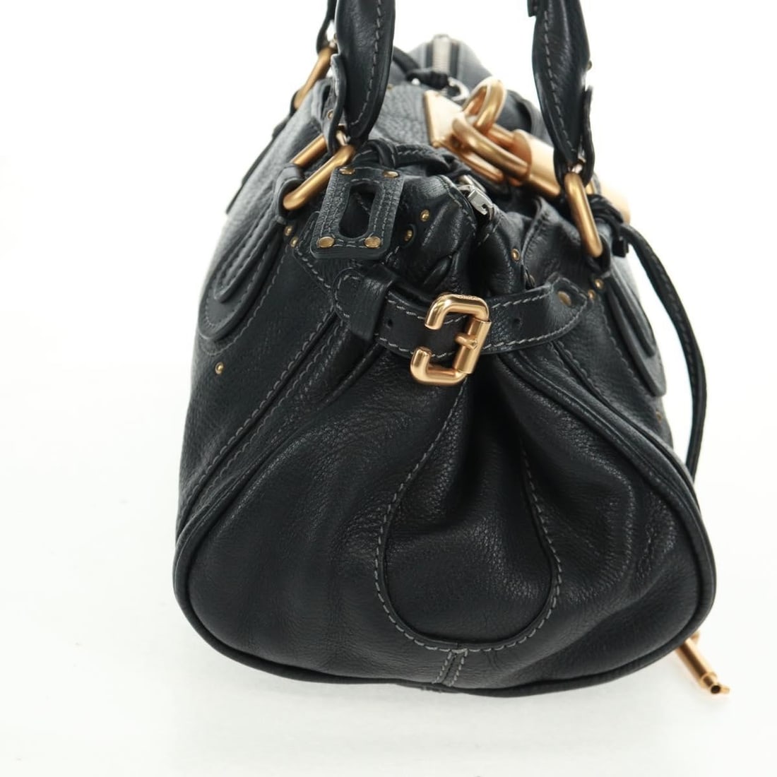 Chloe Paddington Black Leather Handbag with Gold and Silver Accents - 4