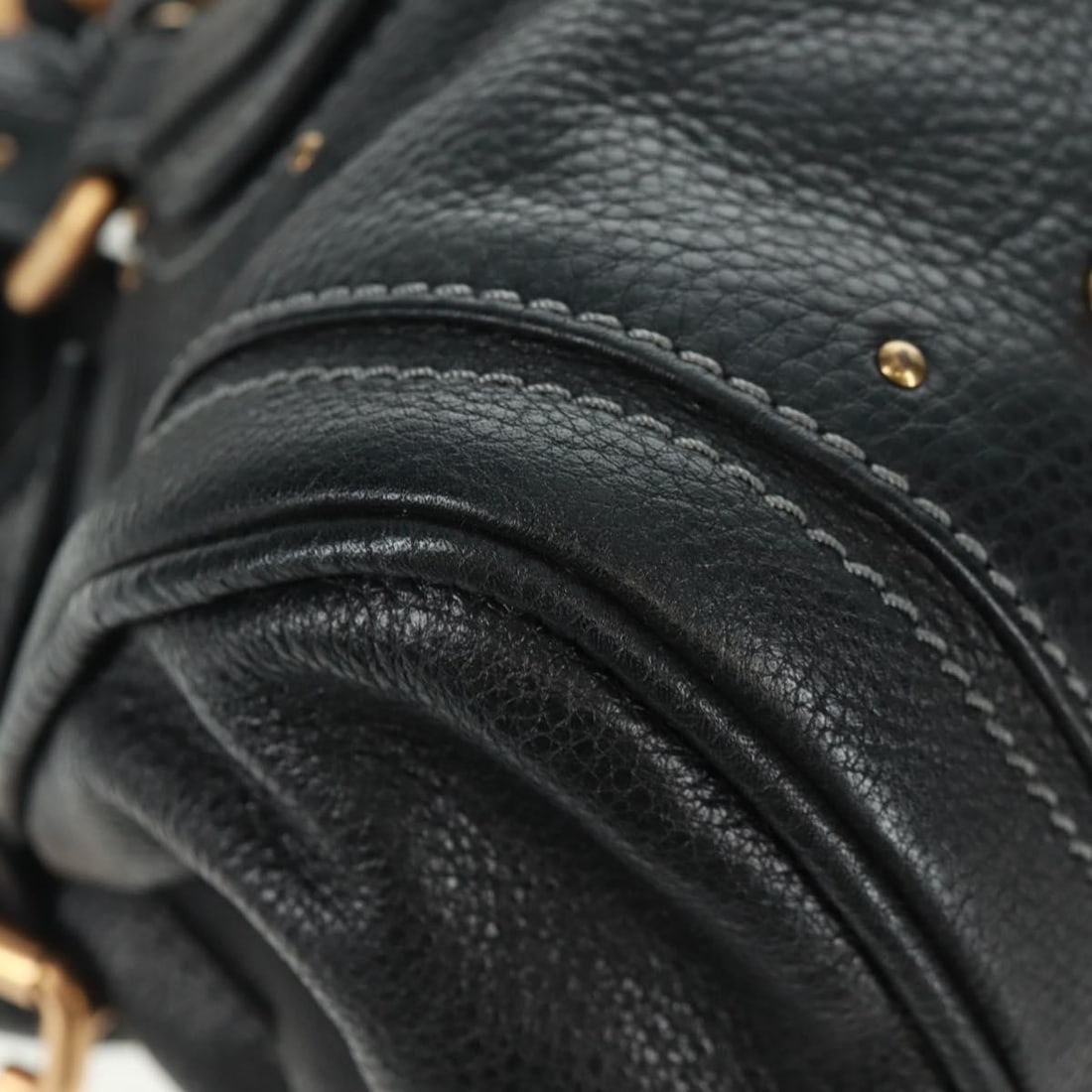 Chloe Paddington Black Leather Handbag with Gold and Silver Accents - 8