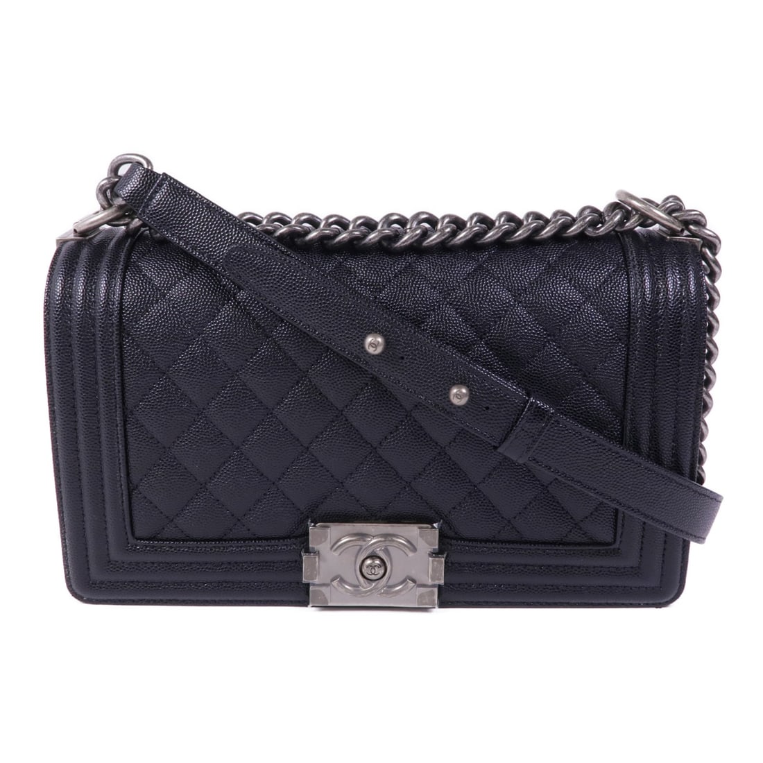 CHANEL Boy 25 Shoulder Bag A67086 Black Calfskin Leather SHW (1 of 15)