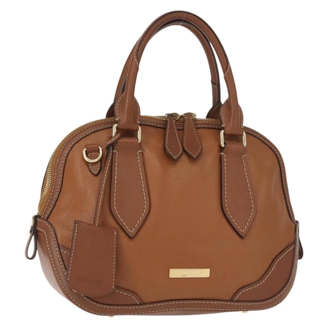 Burberry Leather Handbag Orchard Brown 36cm by 24cm by 12cm: Burberry Leather Handbag Orchard Brown 36cm by 24cm by 12cm This pre-owned Burberry Orchard Bag is crafted from smooth brown leather and designed for female use. It features a structured silhouette wi