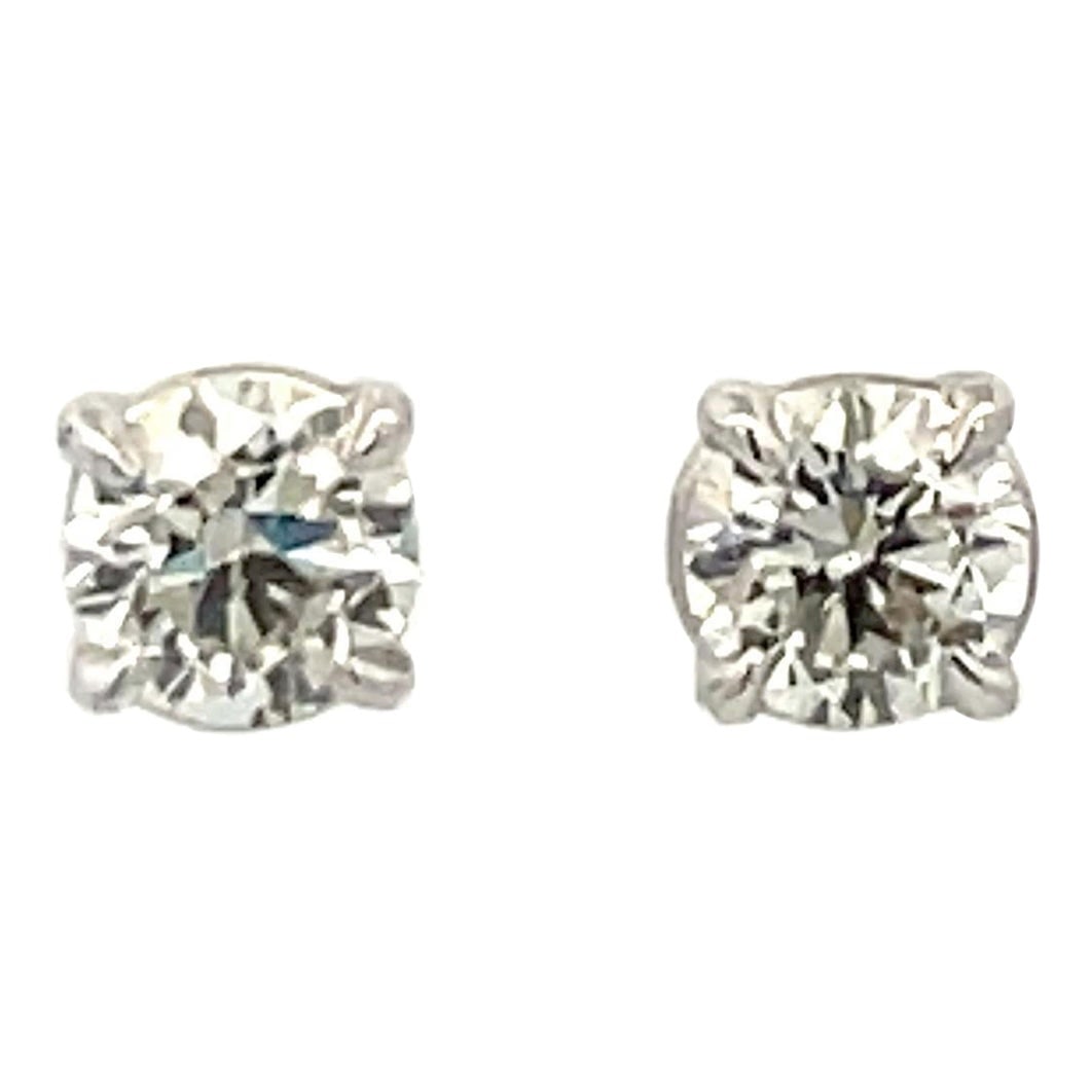 Harbor Diamonds 1.13ct Diamond Stud Earrings K-L I1 14K White Gold (1 of 7)