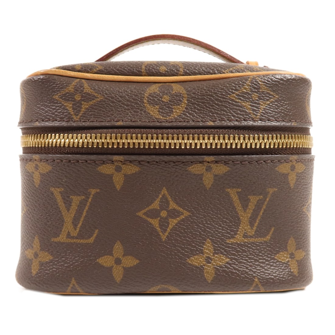 LOUIS VUITTON Nice Nano Cosmetic Pouch M44936 Monogram Brown GHW: LOUIS VUITTON Nice Nano Cosmetic Pouch M44936 Monogram Brown GHW Introducing the LOUIS VUITTON Nice Nano Accessory Cosmetic Pouch, a stylish yet functional accessory. This pouch is crafted from durabl