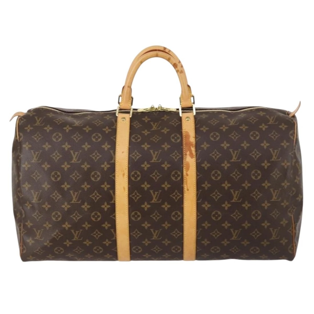 Keepall Bandouliere 55 Brown Canvas Travel Bag by Louis Vuitton: Keepall Bandouliere 55 Brown Canvas Travel Bag by Louis Vuitton The Louis Vuitton Keepall Bandouliere Bag in Monogram Canvas is a unisex travel bag featuring a brown canvas exterior. This pre-owned Ke