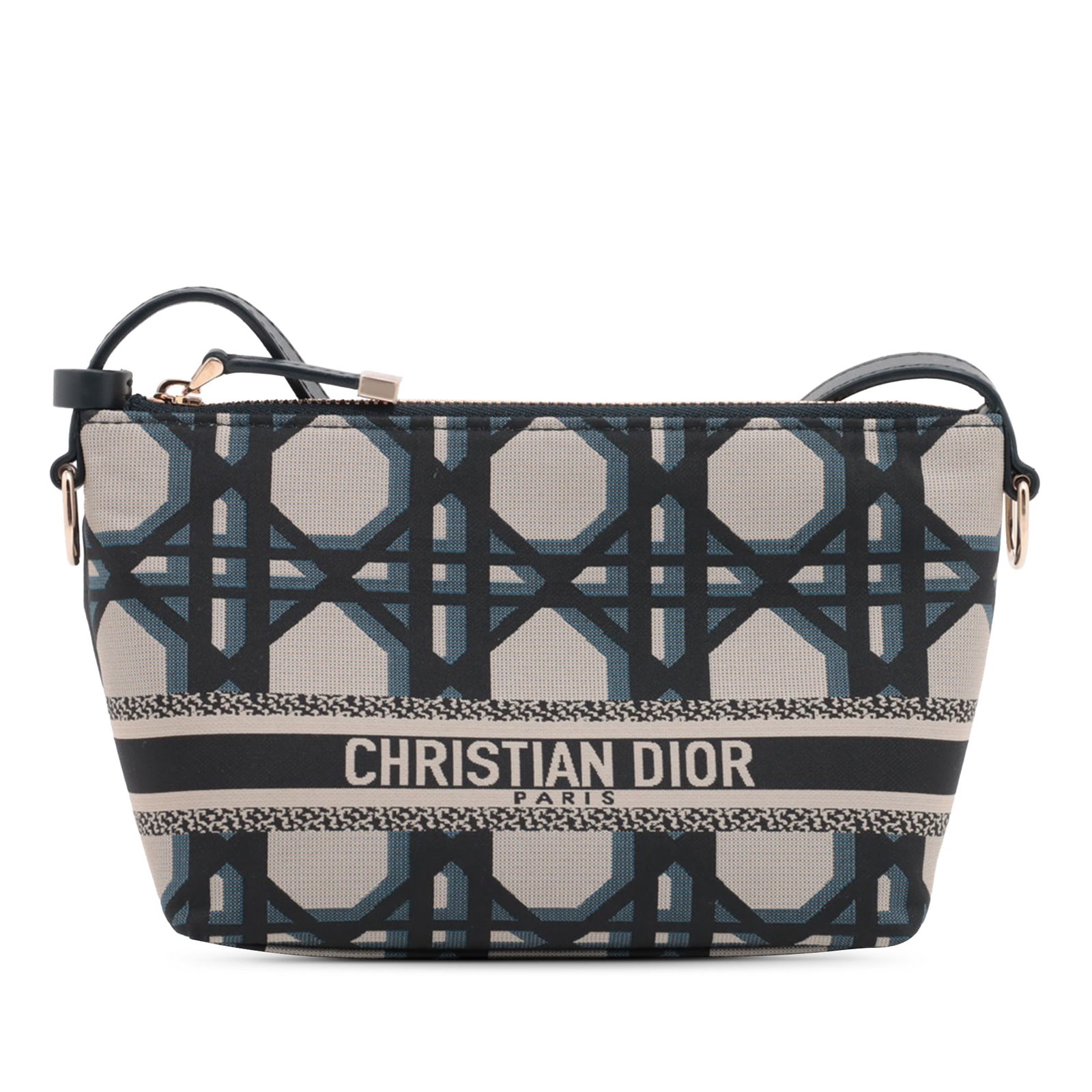 DiorTravel Blue Technical Fabric Macrocannage Nomad Pouch: DiorTravel Blue Technical Fabric Macrocannage Nomad Pouch This DiorTravel Technical Fabric Macrocannage Nomad Pouch is a stylish and functional handbag crafted from durable nylon. It features a flat l