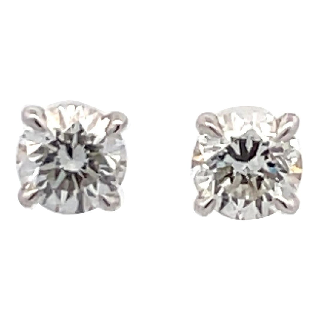 Harbor Diamonds 1.41ct Diamond Stud Earrings 14k White Gold Champagne Setting (1 of 7)