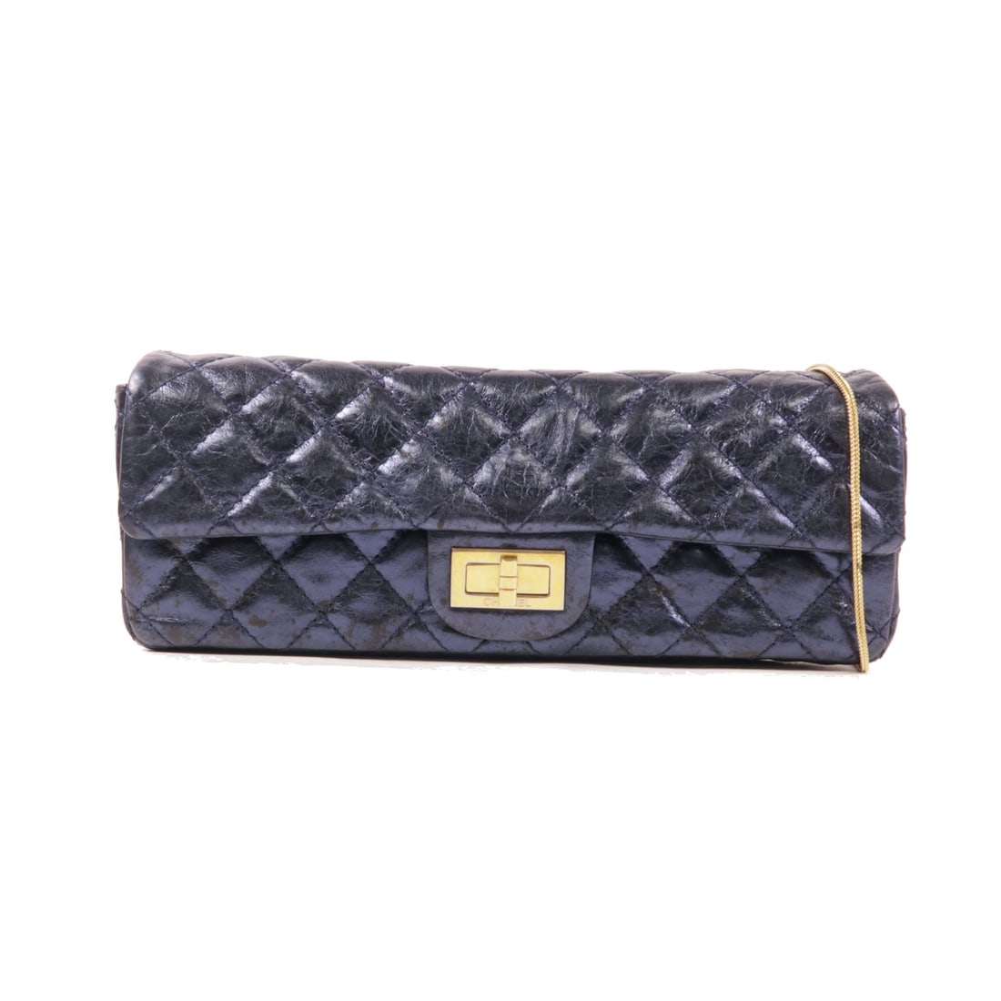 CHANEL 2.55 Navy Calfskin Leather Shoulder Bag with GHW (1 of 17)