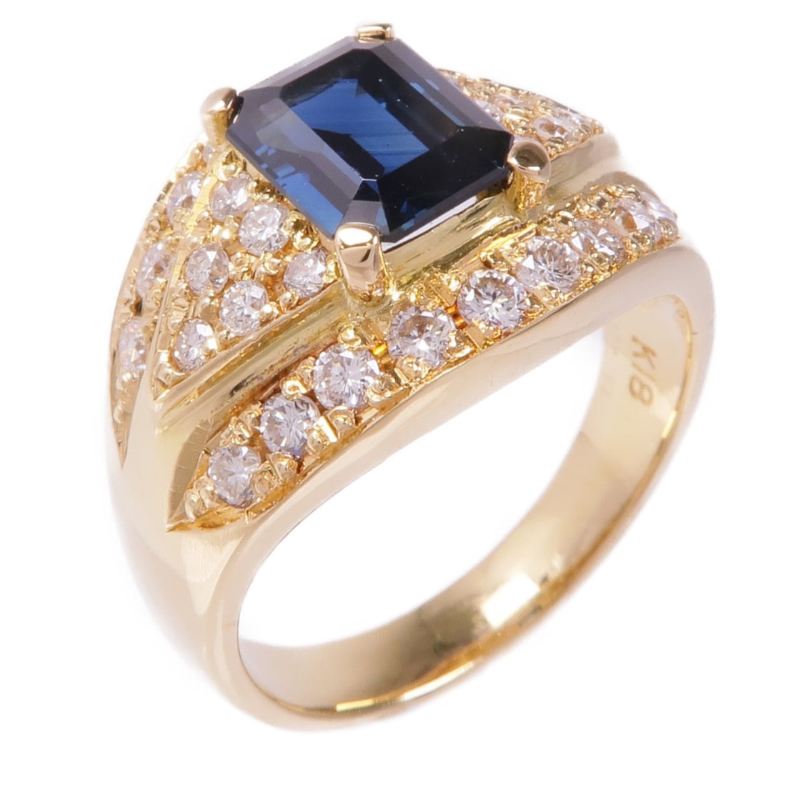 JEWELRY Sapphire Diamond Ring in Pt900 Platinum Size 6.5 (1 of 10)