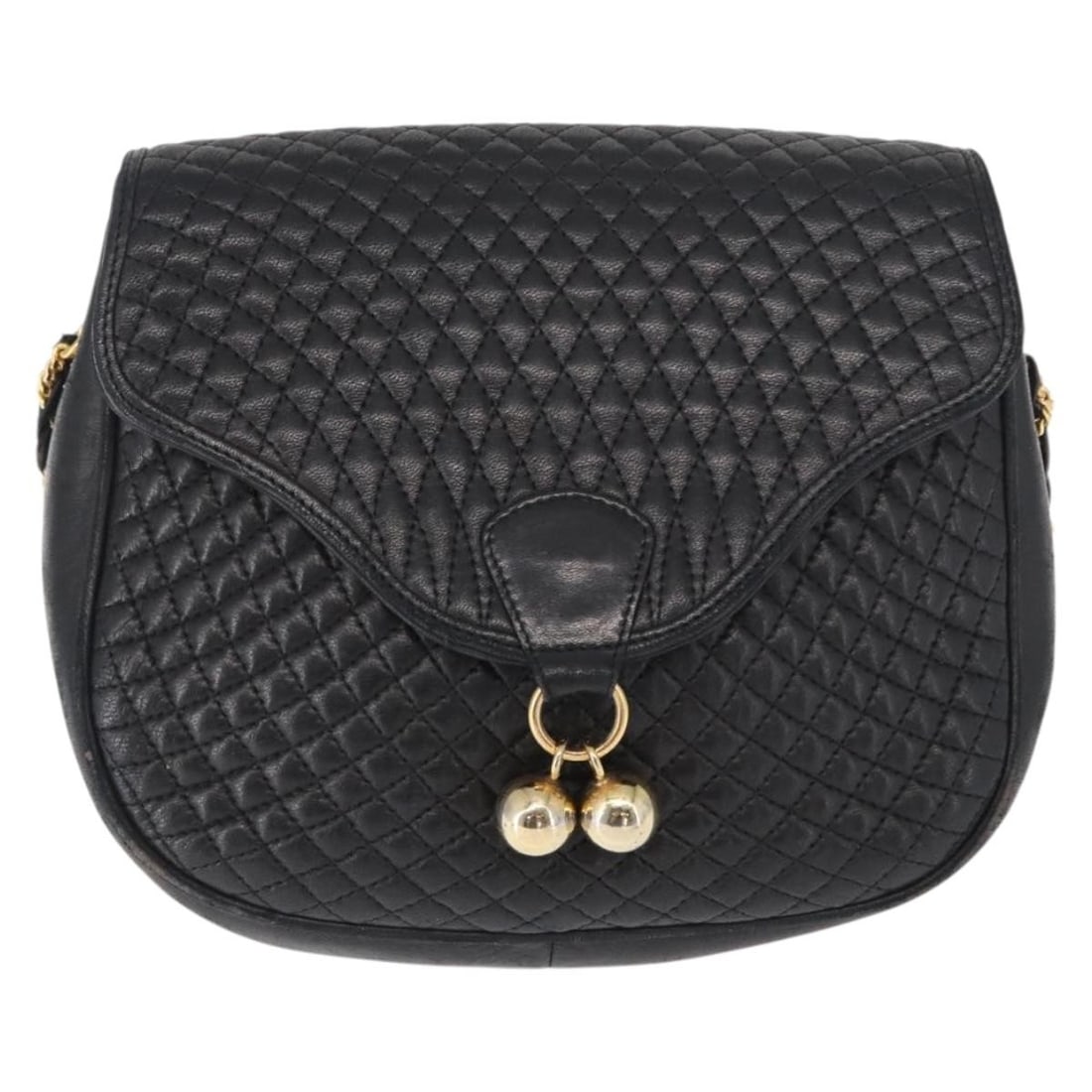 Bally Black Leather Vintage Shoulder Purse for Women: Bally Black Leather Vintage Shoulder Purse for Women This Bally vintage shoulder bag is crafted from black leather and designed for women. Made in Italy, it features a classic silhouette with a should