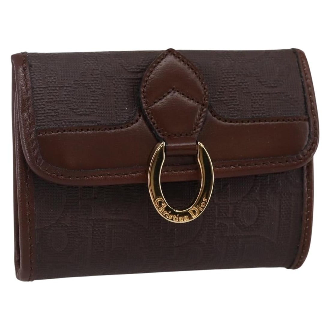 Christian Dior Brown Trotter Canvas Coin Purse PVC Made in France: Christian Dior Brown Trotter Canvas Coin Purse PVC Made in France This authentic Christian Dior Trotter Canvas Coin Purse is a stylish accessory crafted from durable PVC leather in a rich brown color.