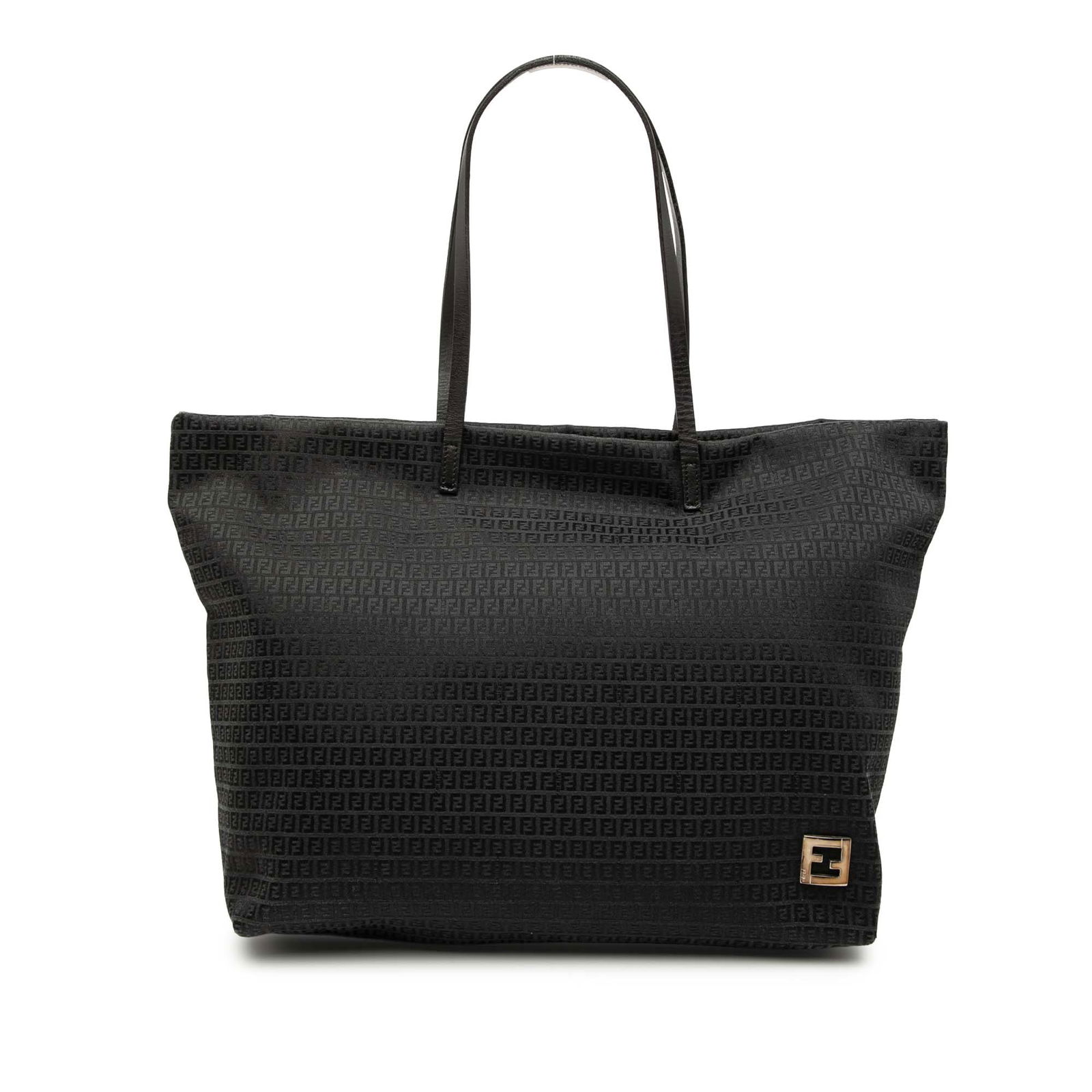 Fendi Micro Zucchino Black Canvas Tote Bag with Leather Trim: Fendi Micro Zucchino Black Canvas Tote Bag with Leather Trim The Fendi Micro Zucchino Canvas Tote is a stylish and functional accessory crafted in Italy. This tote features a durable canvas body compl