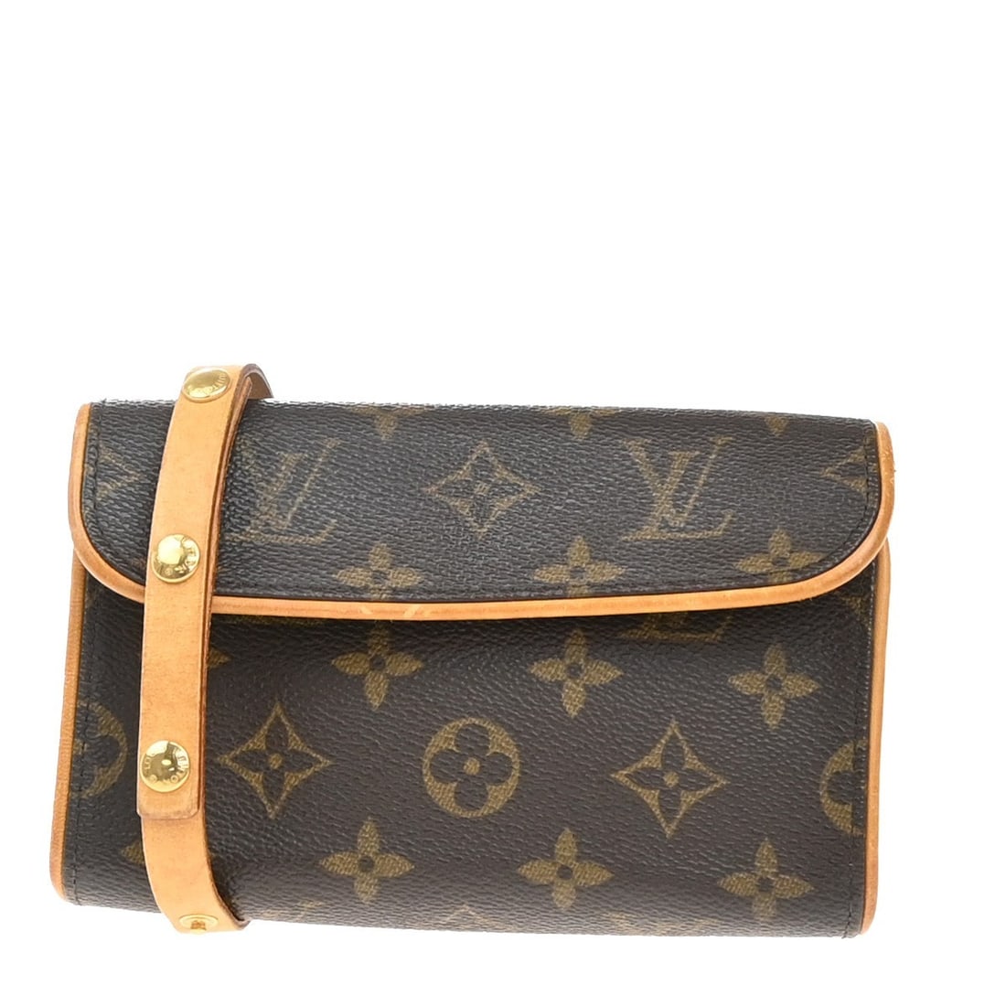 Florentine Pochette Brown Monogram Canvas Handbag by Louis Vuitton: Florentine Pochette Brown Monogram Canvas Handbag by Louis Vuitton The Louis Vuitton Florentine Pochette is crafted from monogram canvas with leather details, designed for women. This pre-owned access