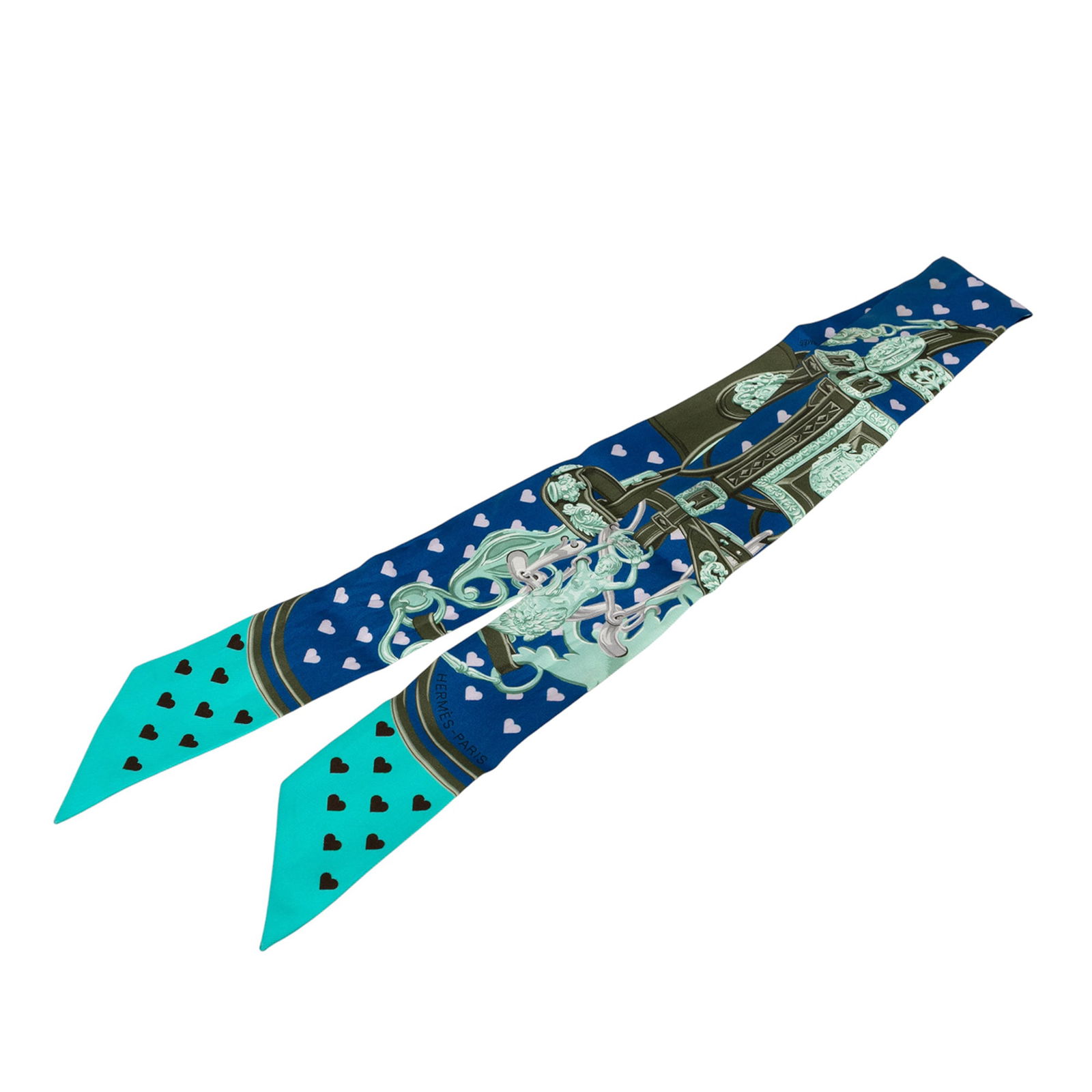 Hermes Brides De Gala Love Blue Silk Twilly Scarf (1 of 6)