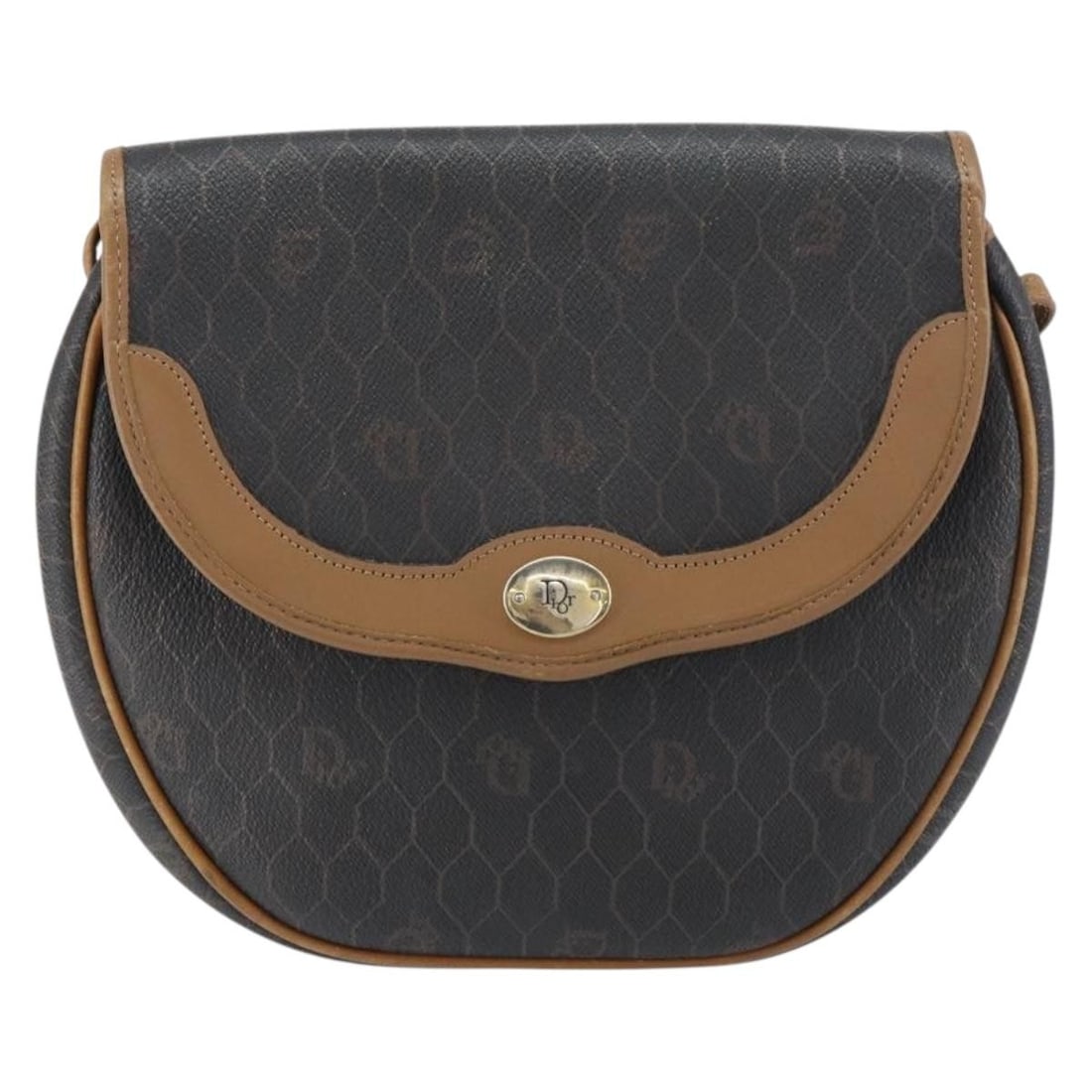 Christian Dior Honeycomb Coated Canvas Crossbody Bag Vintage: Christian Dior Honeycomb Coated Canvas Crossbody Bag Vintage This Christian Dior vintage Honeycomb flap crossbody bag is crafted from coated canvas in black. Designed for women, it features a compact