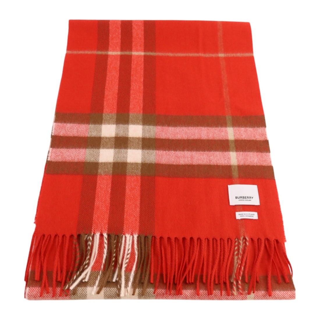 Burberry Cashmere Red Multicolor Scarf Made in United Kingdom: Burberry Cashmere Red Multicolor Scarf Made in United Kingdom This BURBERRY scarf is crafted from soft cashmere and features a vibrant red multicolor pattern. Made in the United Kingdom, it offers bot
