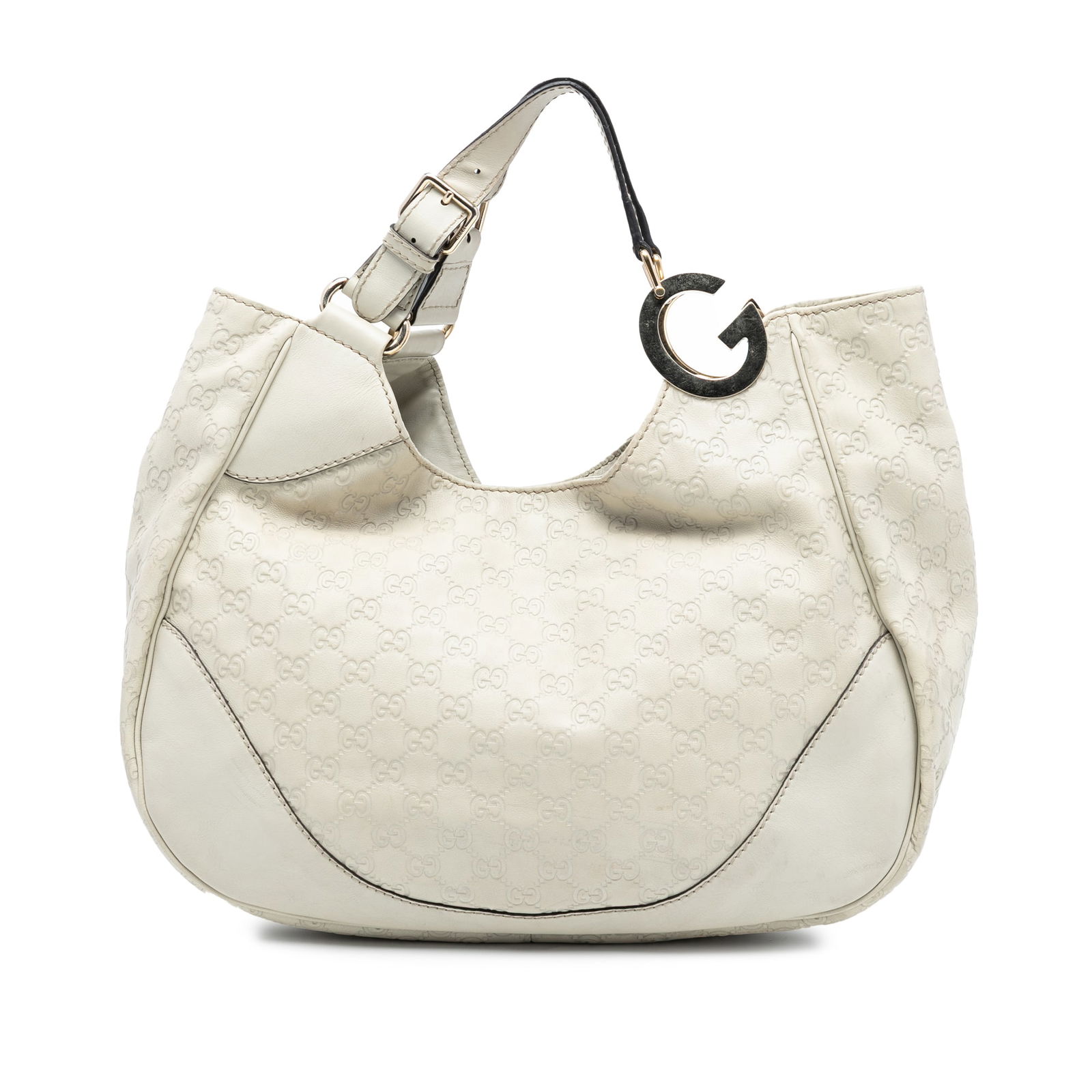 Gucci Guccissima Charlotte White Embossed Leather Tote Bag (1 of 7)