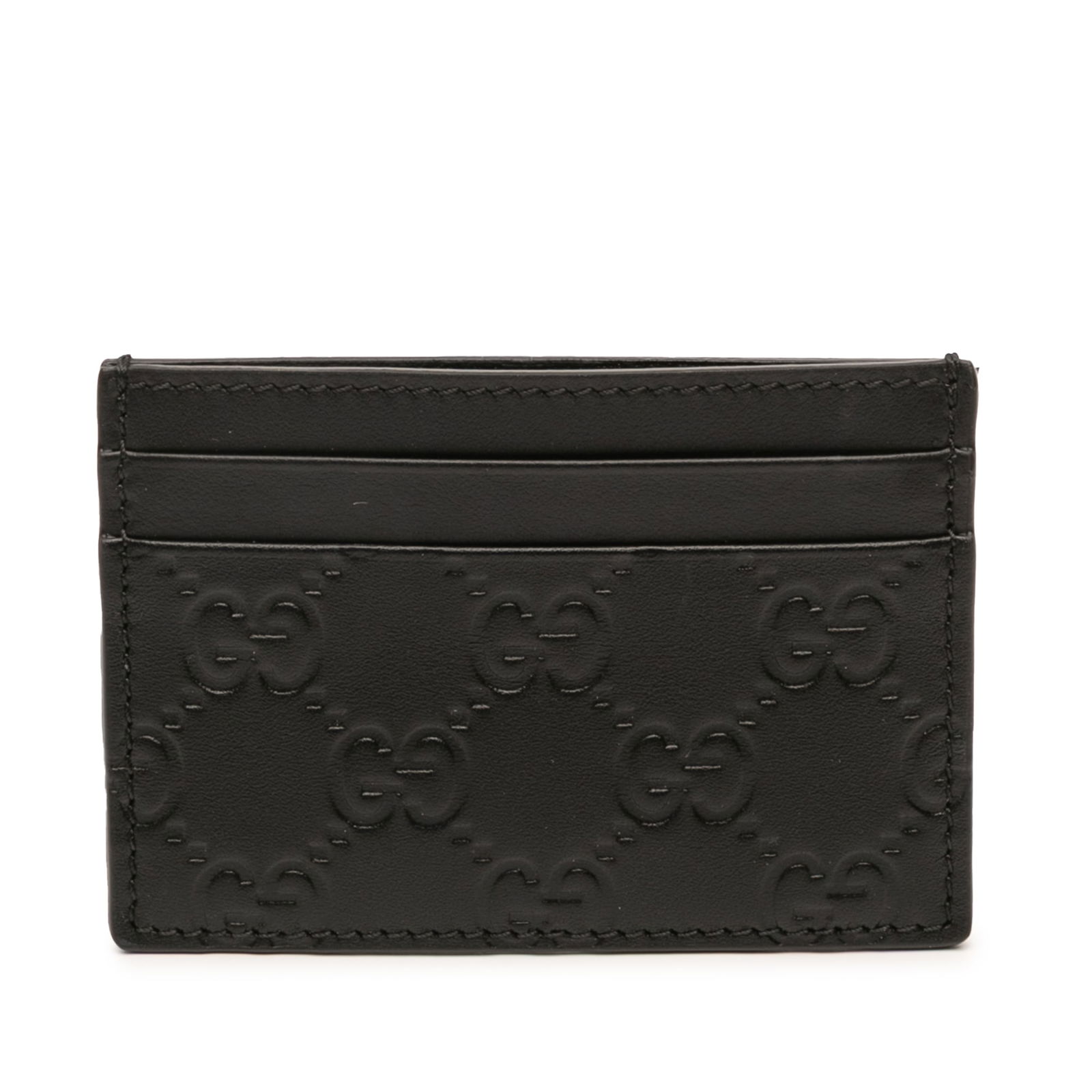 Gucci Guccissima Black Leather Embossed Card Case with Slip Pockets (1 of 9)