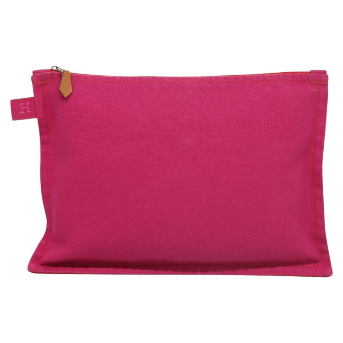 Hermes Bora Bora Pink Canvas Pouch 28cm x 21cm: Hermes Bora Bora Pink Canvas Pouch 28cm x 21cm This Hermes Bora Bora Pouch is crafted from pink canvas and designed for women. The pouch features metal fittings and offers a spacious interior. It is i