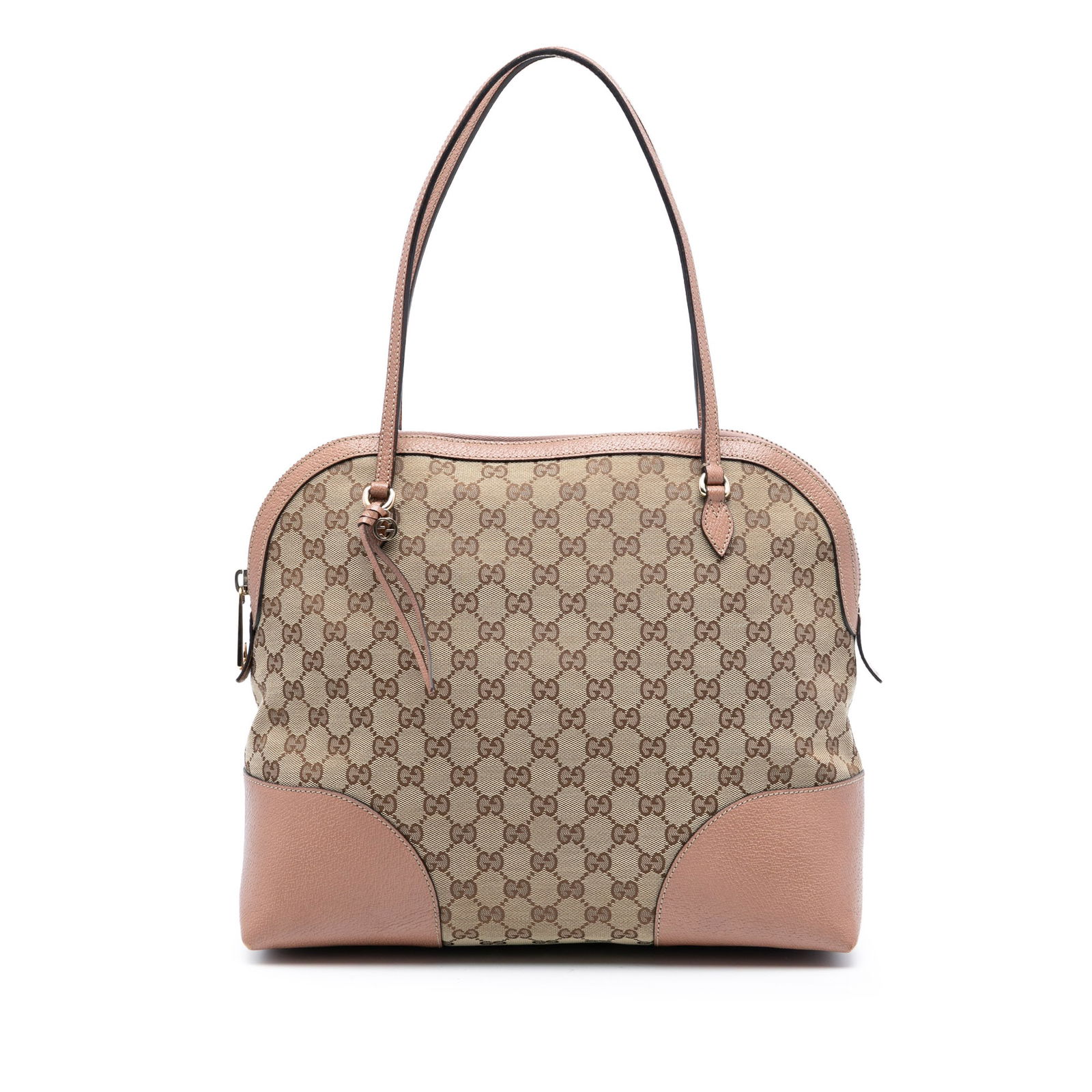 Gucci Bree Dome Tote Medium Brown GG Canvas with Leather Trim (1 of 7)