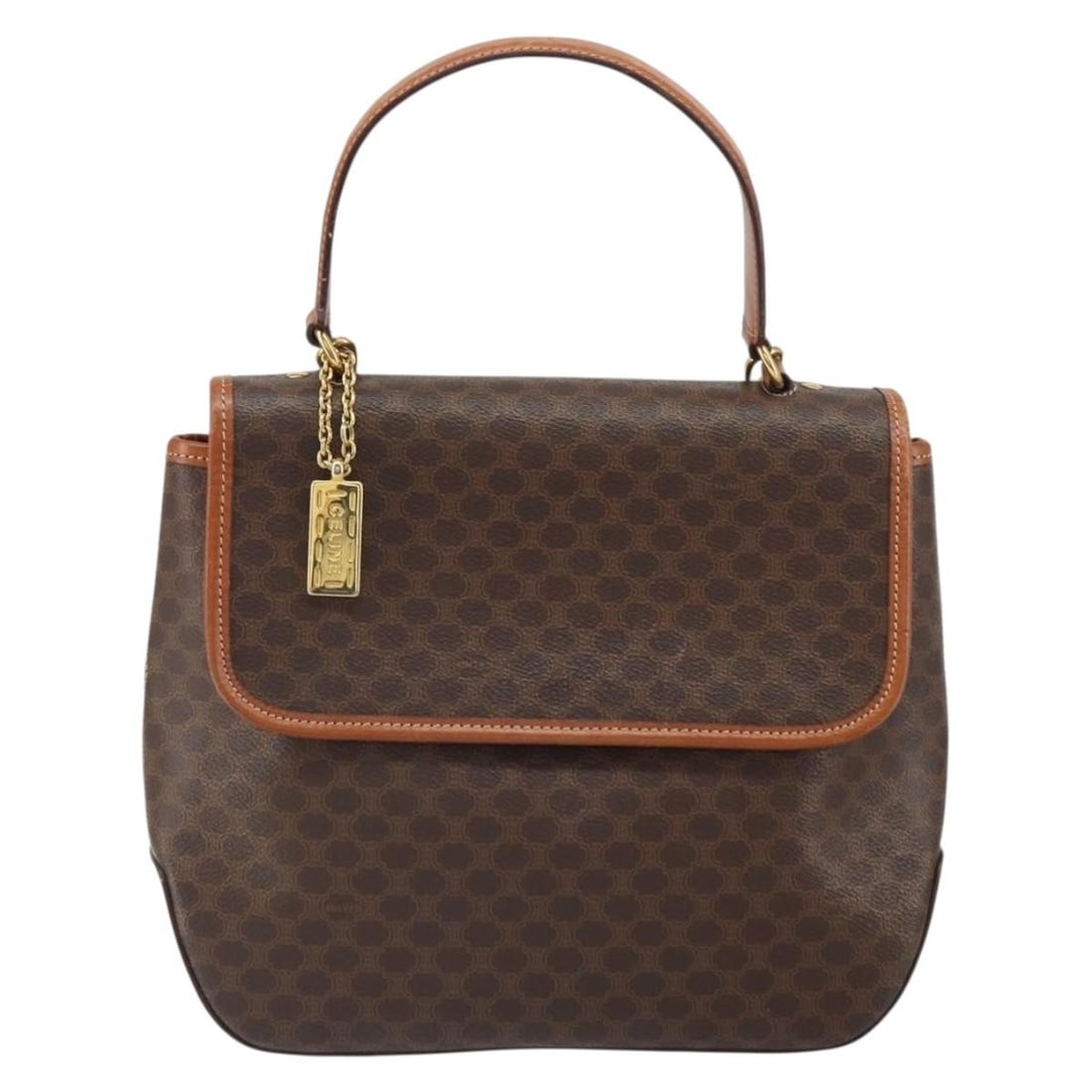 Celine Brown Vintage Macadam PVC Shoulder Bag Italy (1 of 18)