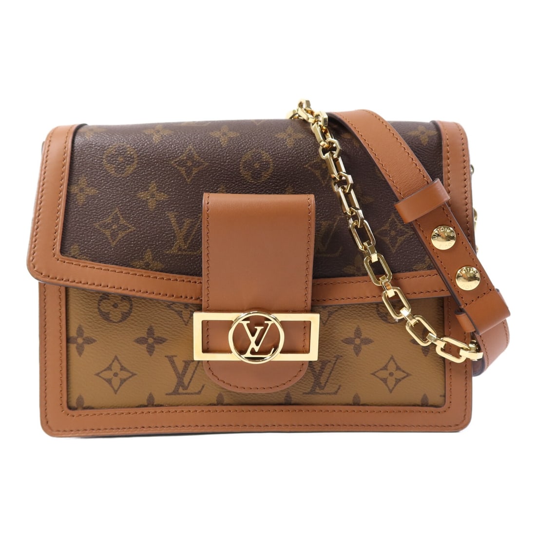 Louis Vuitton Dauphine MM Monogram Reverse Shoulder Bag M44391 with Gold Hardware (1 of 13)