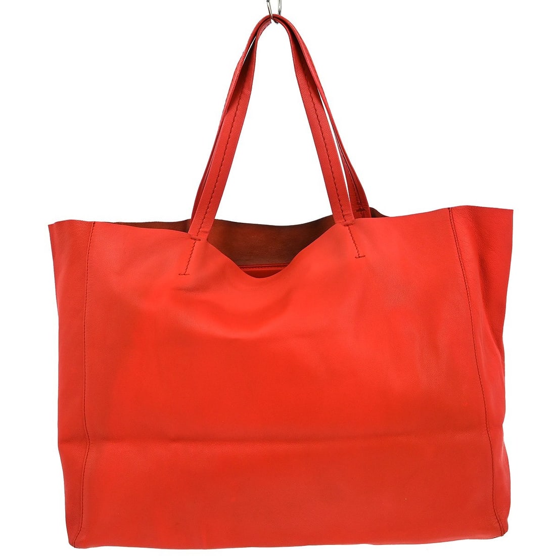 Red Leather Celine Tote Bag Medium Double Handle Italy (1 of 10)