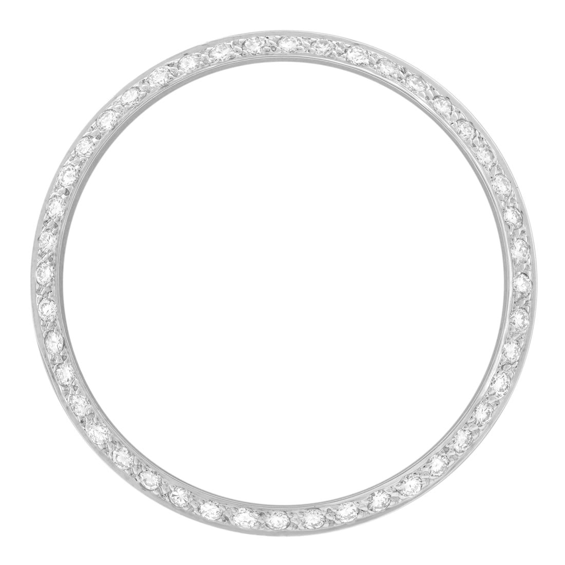 14K White Gold Custom Bezel with 1 Cttw Diamonds for Rolex Datejust 36mm: 14K White Gold Custom Bezel with 1 Cttw Diamonds for Rolex Datejust 36mm Enhance your Rolex Datejust with this stunning custom bezel crafted from 14K white gold. This bezel is adorned with approximate